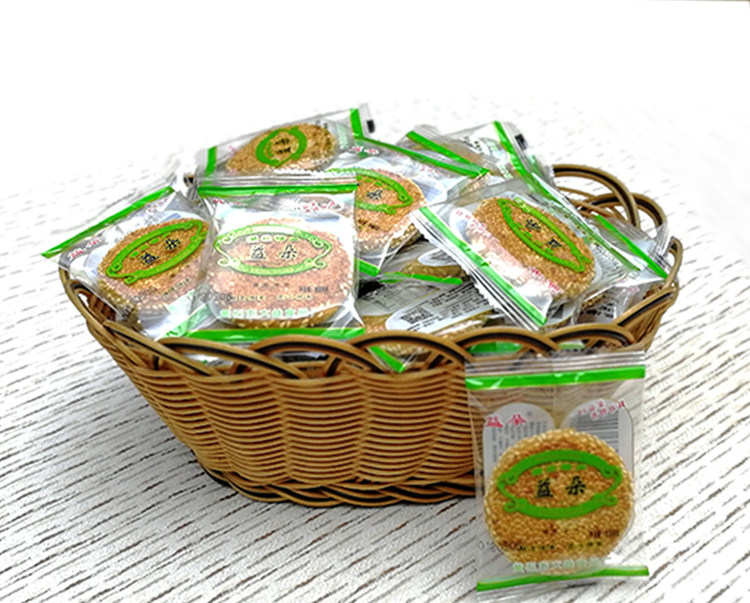 正品黄石益朵港饼5斤包邮 厂家直供湖北特产超薄手工代餐芝麻饼干