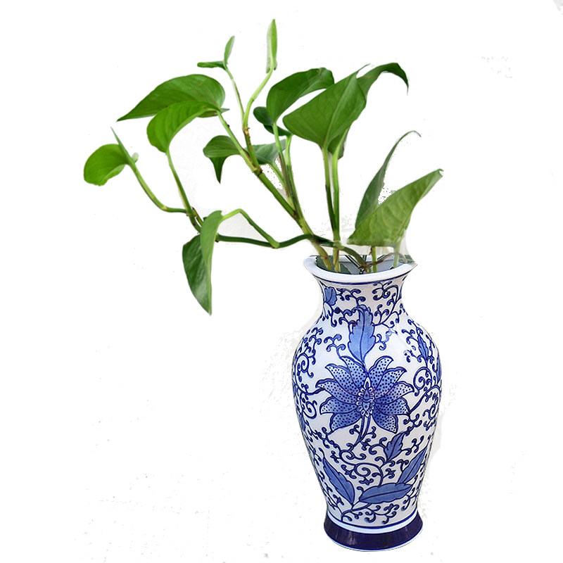 景德镇陶瓷手绘青花瓷挂壁壁挂花瓶水生植物种植吊盆挂盆吊兰花盆