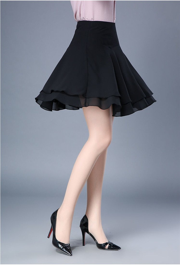 黄三怪-我的严选网 女装 带安全裤 双层雪纺短裙半身裙夏大码裙裤舞蹈