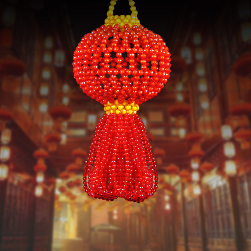 珠子手工diy串珠制作吉祥灯笼挂件材料包散珠其他diy饰品配件