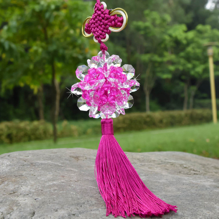 diy手工串珠莲花挂件材料包饰品制作仿水晶汽车挂饰散珠编织搭配