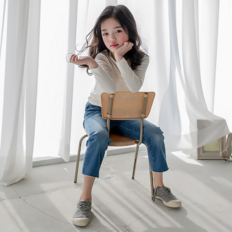 女童牛仔裤2021韩版童装中大童薄直筒休闲裤宝宝裤子