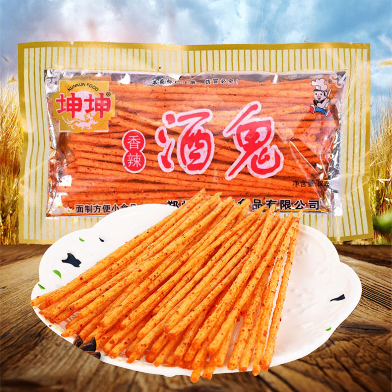 坤坤香辣酒鬼辣条8090童年怀旧麻辣面筋零食面筋制品