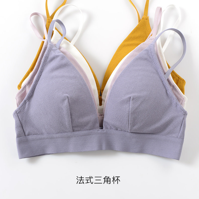 法式三角杯超薄薄款无钢圈文胸内衣女无海绵文胸