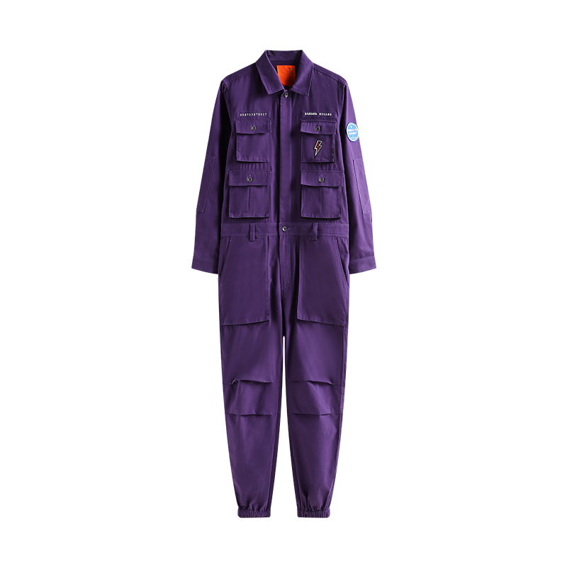 BANANAKILLER工装连体裤|中国新说唱黄紫色多口袋小鬼同款连体衣