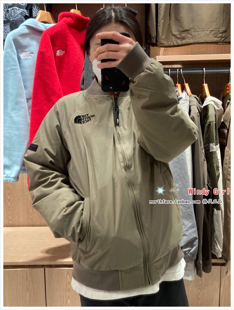 韩国代购thenorthface北面棒球棉服22春nj3nn01两面穿夹克外套