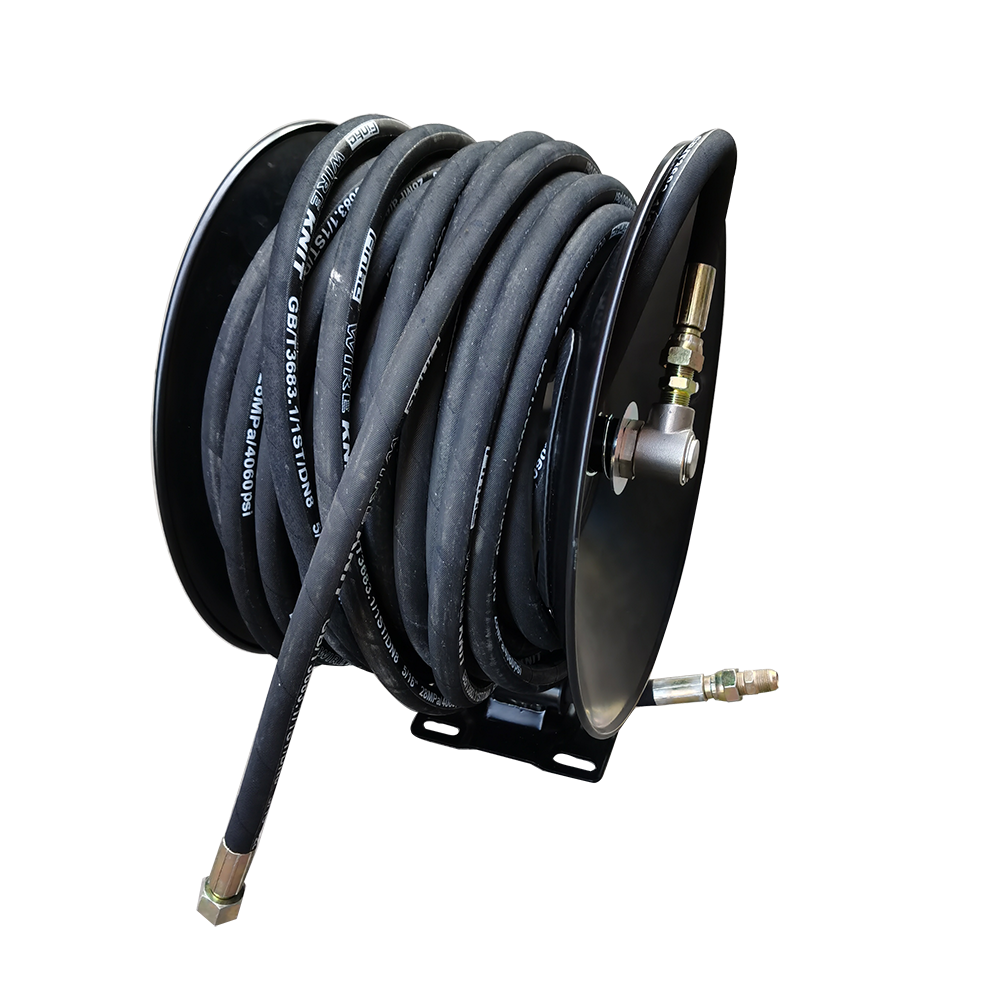 高压清洗机手摇卷盘30m卷管器洗车机高压水管收钢丝管卷盘绕线器 - 宝