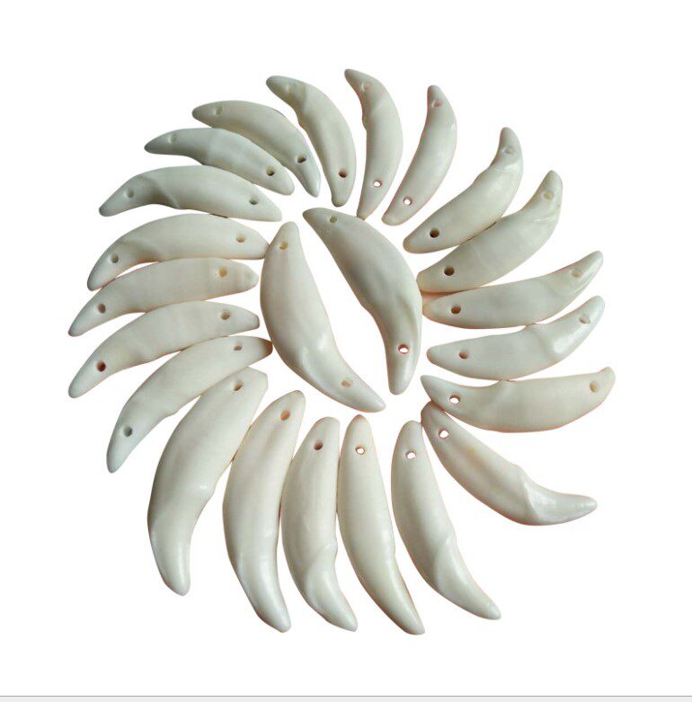 狗牙吊坠 手工diy配件 儿童别针配件 编宝宝手链胸针 真品 狗牙