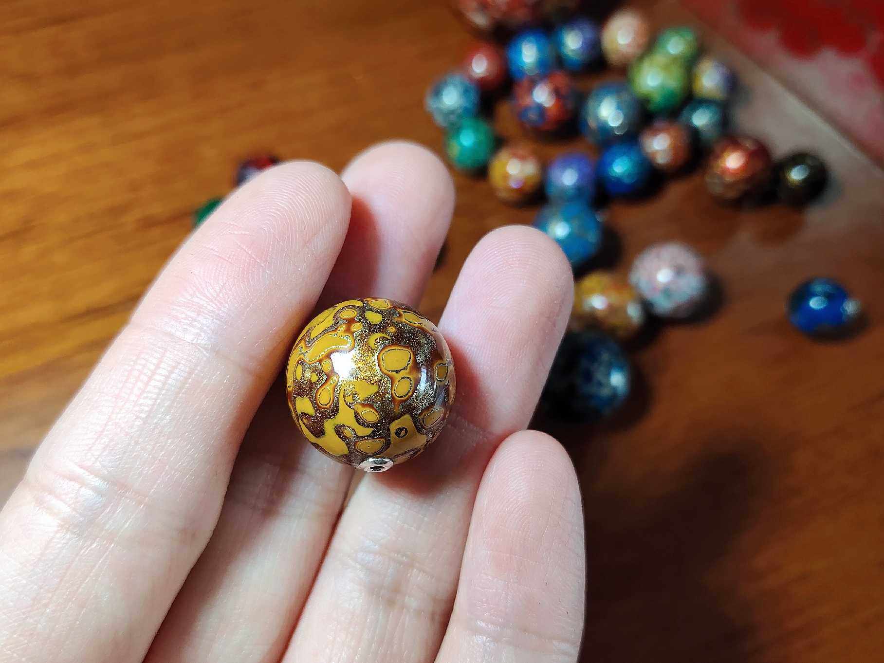 大漆学城珠单珠散福州犀皮螺钿生漆佛珠串珠其他