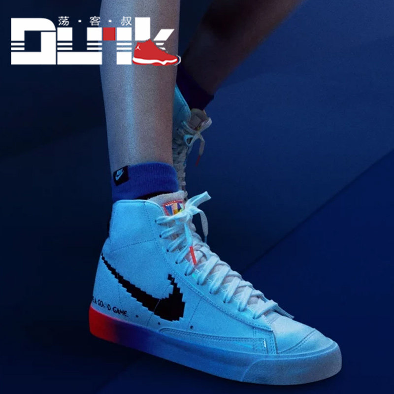 nikeblazermidlpl英雄联盟电玩像素反光夜光dc3280-101板鞋