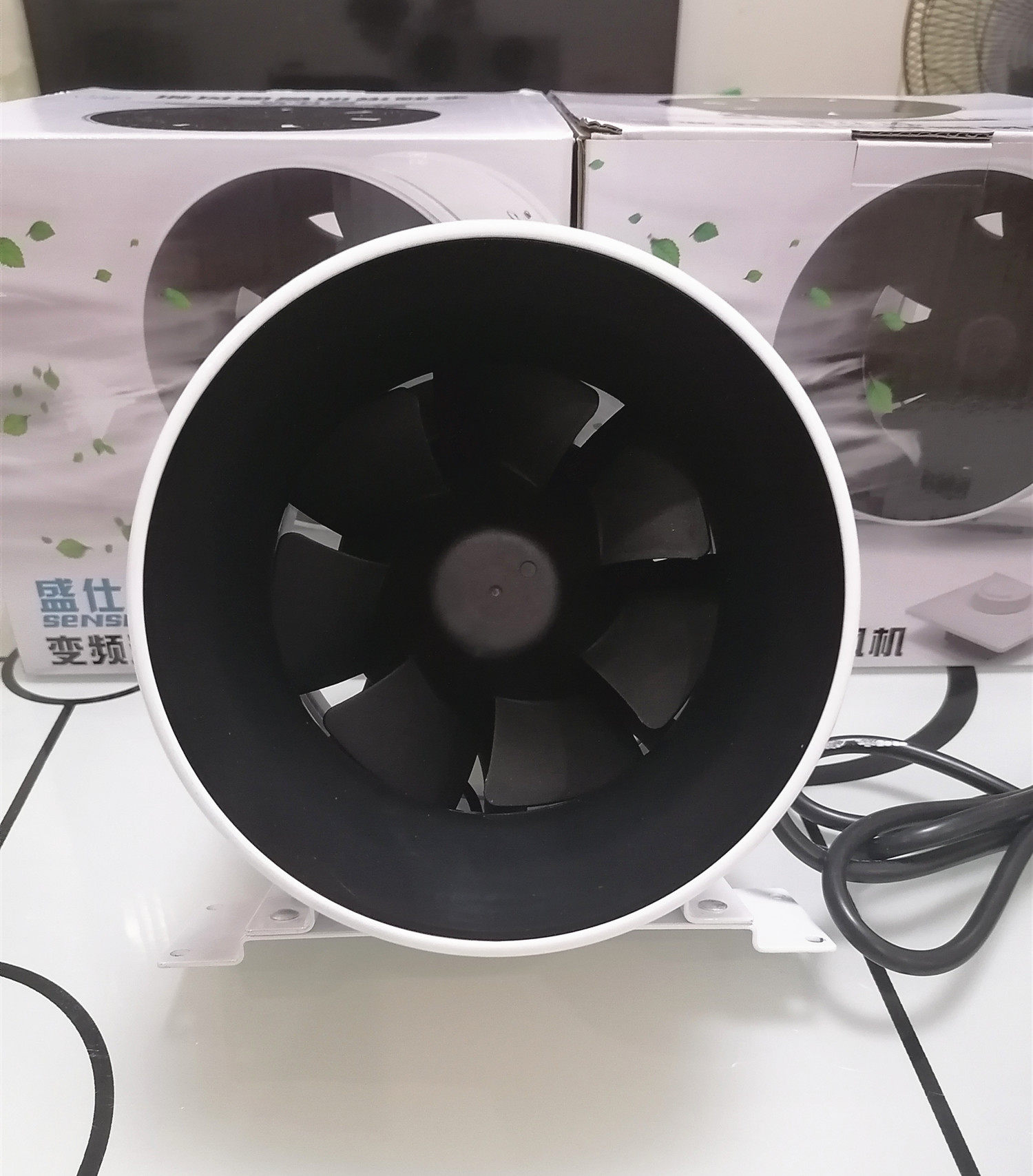 盛仕达变频混流管道风机排气扇无极调速强力排烟抽风6/8/10/12寸