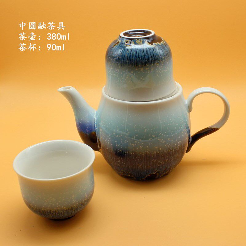 乾唐轩2杯茶壶单茶壶整套1壶活瓷礼品创意茶杯功夫茶具
