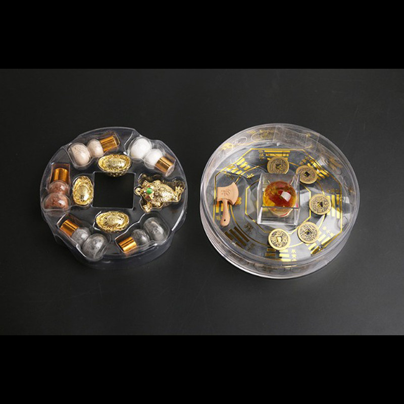 妙如意神州五色土万能五帝钱三足金蟾元宝水晶球家居其他工艺饰品