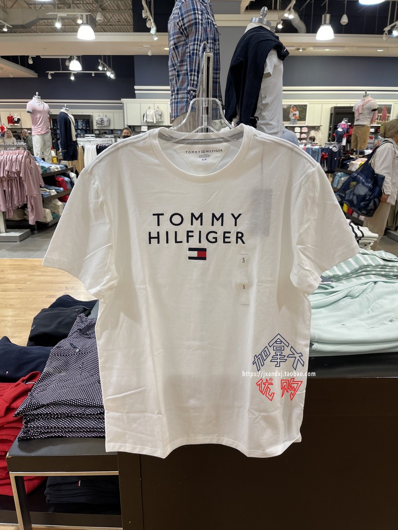春夏新品汤米TOMMY HILFIGER男士圆领品牌刺绣大字母短袖T恤汗衫