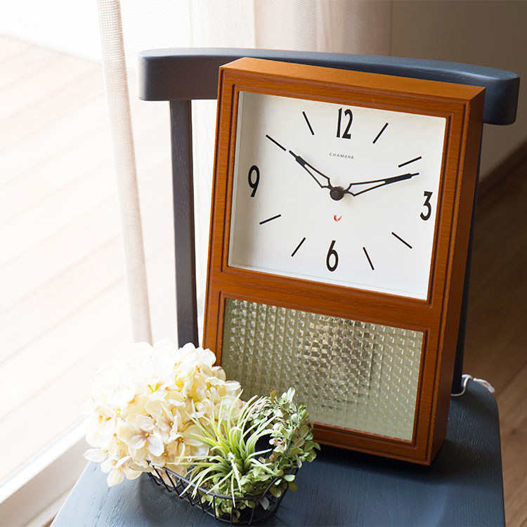 日本原装进口chambre木质日式客厅长方形挂钟复古书房挂钟
