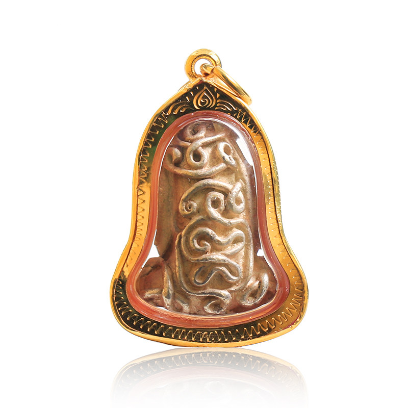 泰国必打鉴定吊坠项链纯金老牌掩面佛牌六手泰国特色