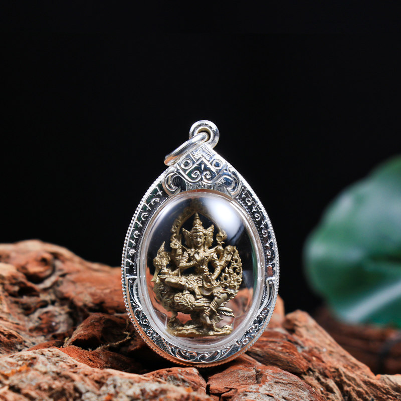 泰国纯银镀金骑凤凤凰拉萨佛牌哈苏马哈苏四面泰国特色