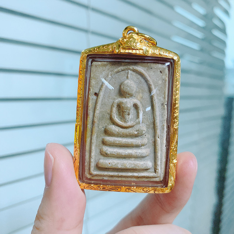 泰国佛牌龙婆培一喷崇迪2510年原版纯金项链吊坠泰国特色