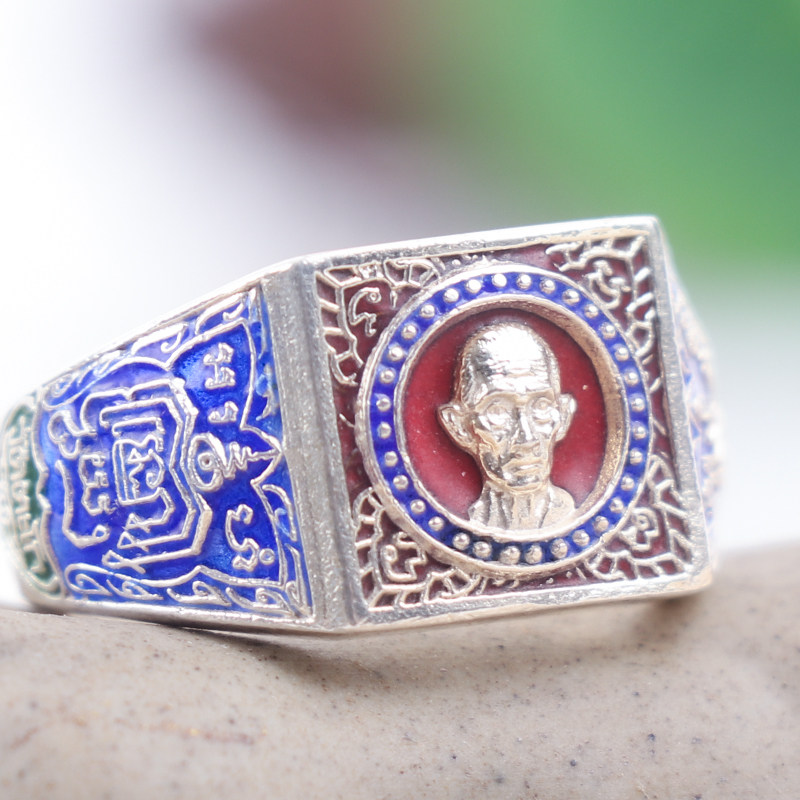 15年老店泰国佛牌龙婆瑞龙婆雷自身纯银戒指男女泰国特色