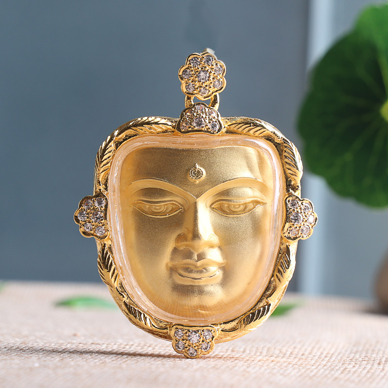 泰国佛牌雨水金面笑脸掩面遮面吊坠男女泰国特色