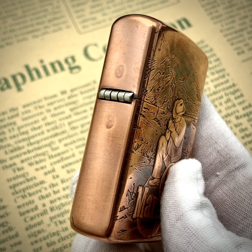 佐罗902s全套紫铜巴雷特浮雕煤油打火机立体万宝路煤油打火机