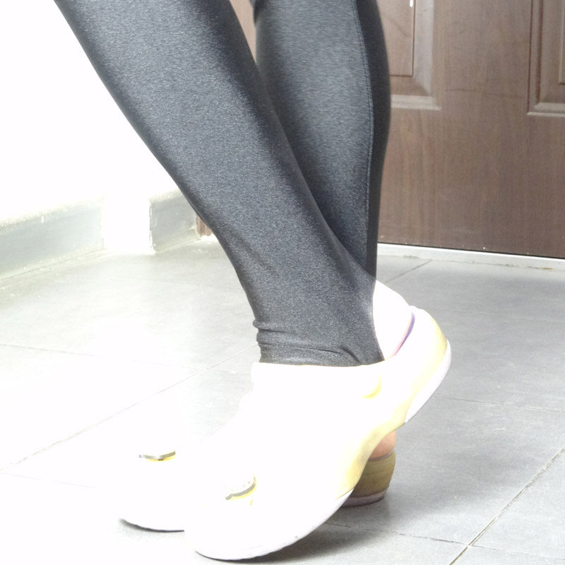 健美裤踩脚裤打底裤靴裤 新款黑色氨纶弹力柔软光滑有光现货特价