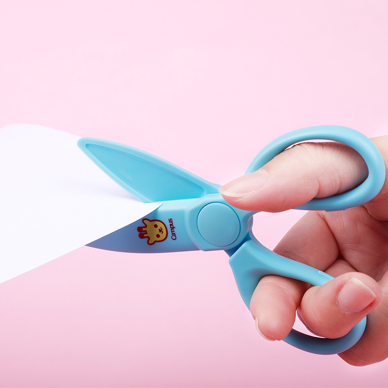 日本kokuyo国誉儿童卡通纯色剪刀飞特飒飒圆角剪刀