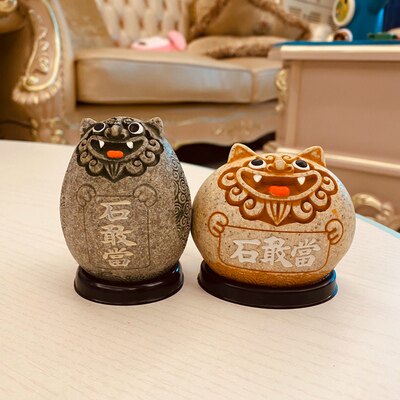 祈福平安石敢当狮子福态魔的家居摆件闽南金门摆件