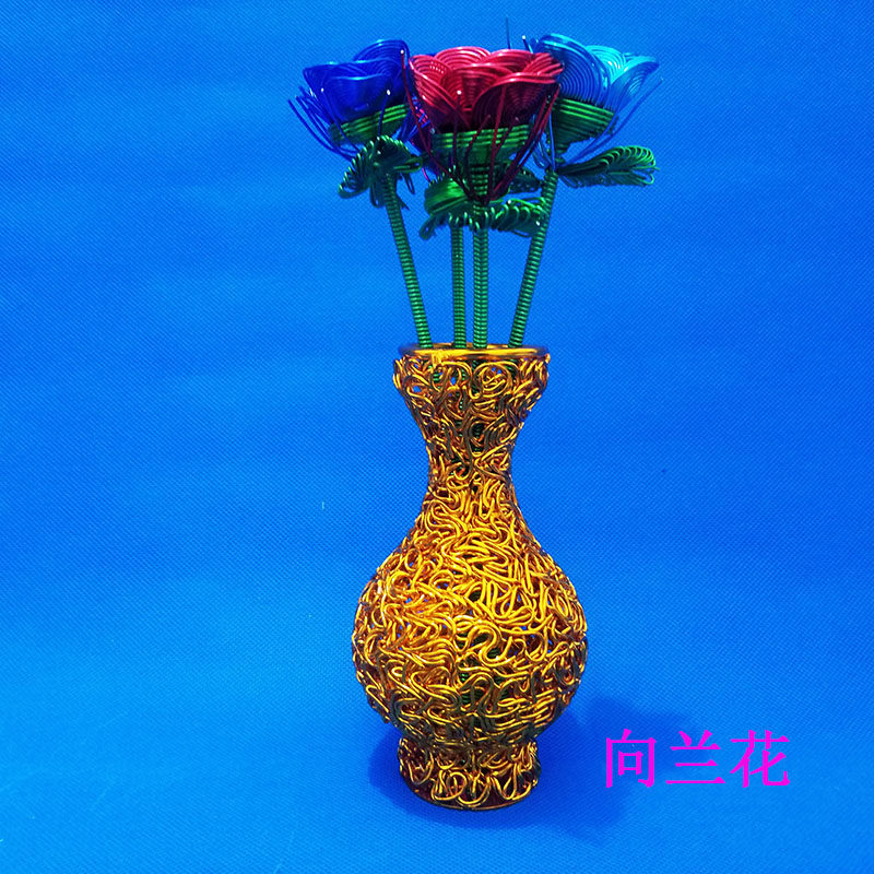 摆件小玫玫瑰花铝线工艺品特色家居旅游摆摊景点摆件
