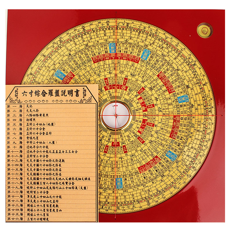 李居明电木罗盘风水高精度纯铜综合指南针随身携带袖珍摆件