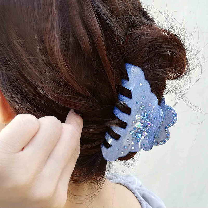抓卡树脂头发发抓夹发夹韩国优雅气质大号水钻爪大抓子发抓妈妈