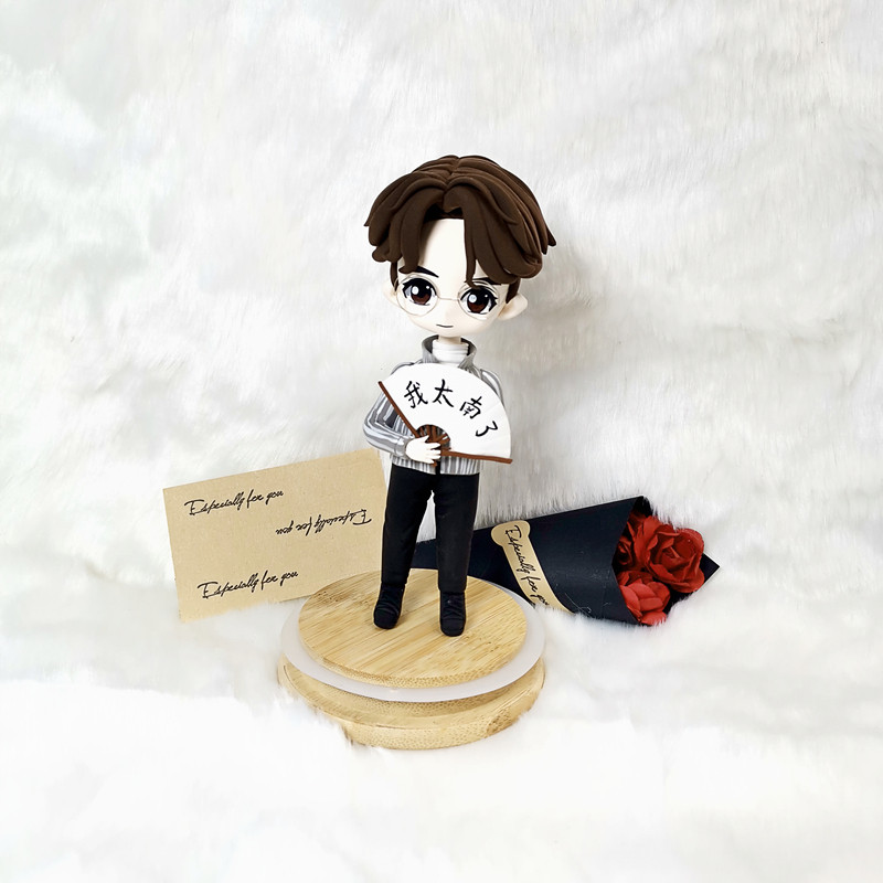 人偶肖战粘土礼物特殊心意可爱超轻王一博玩偶其他手工制作