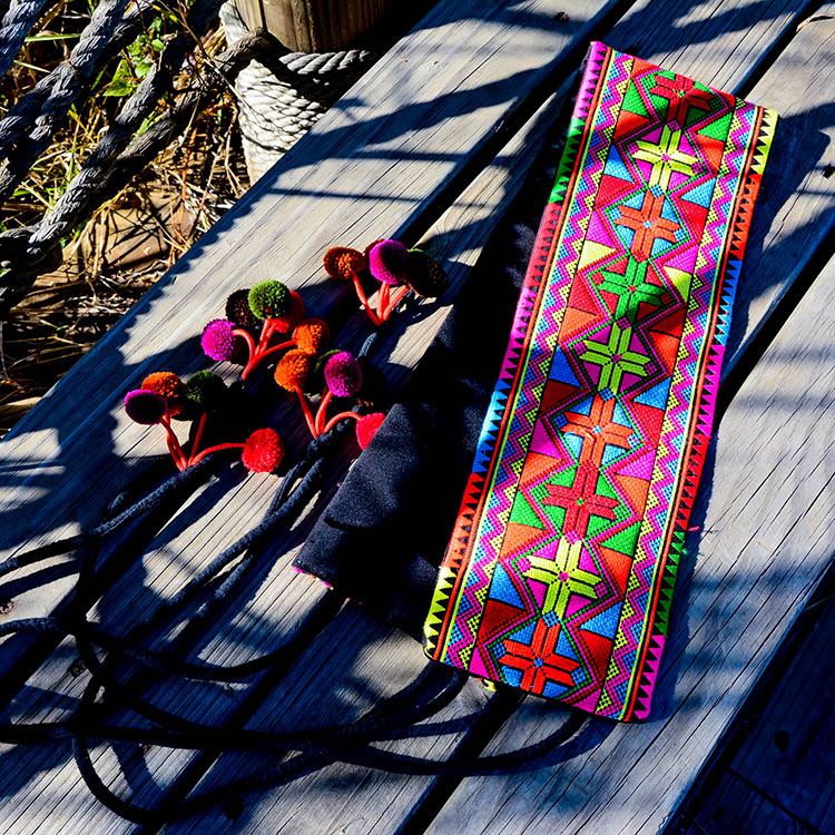 民族超宽腰带花腰苗族配饰舞台表演连衣裙棉麻腰带