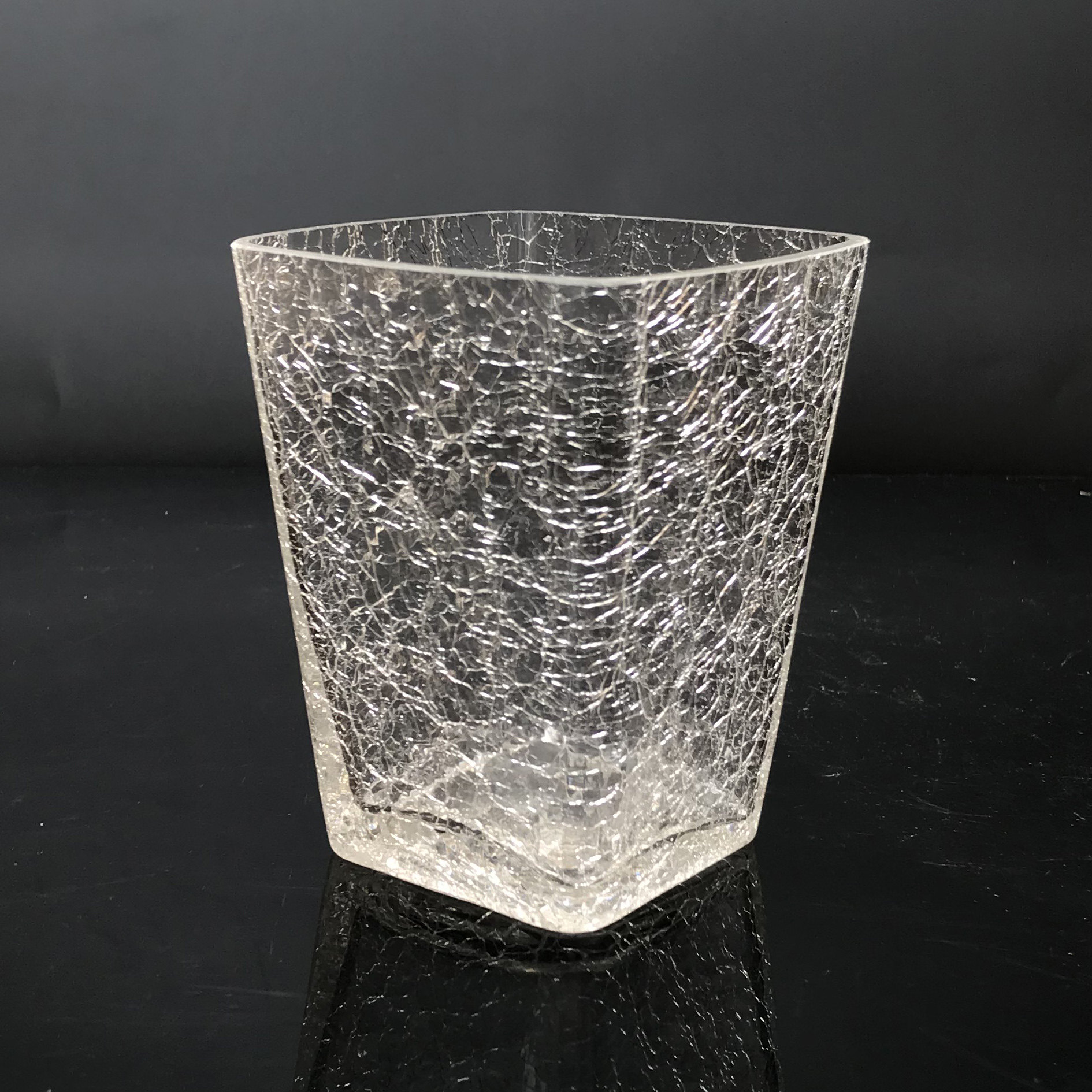 花瓶碎冰冰花透明玻璃家居装饰水培花器冰裂创意花瓶