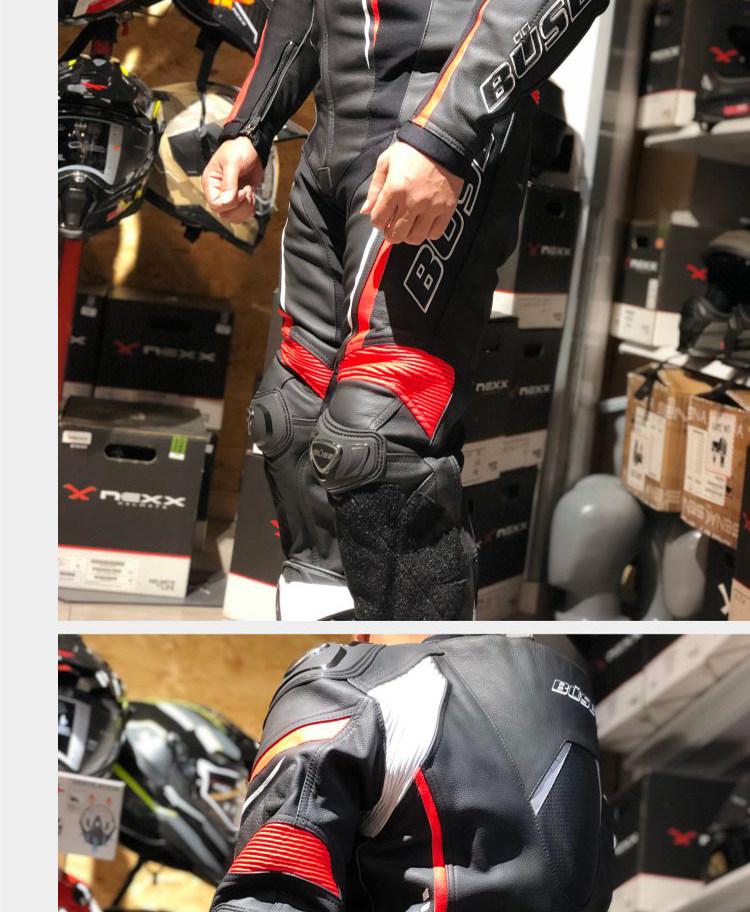 德国buse机车赛车连体运动皮衣背部驼峰导流赛车服
