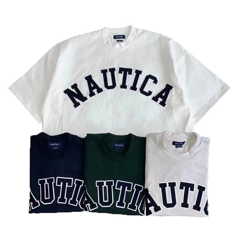 NAUTICA TOO HEAVY ARCH LOGO 21SS 长谷川监 制刺绣字母 短袖T恤
