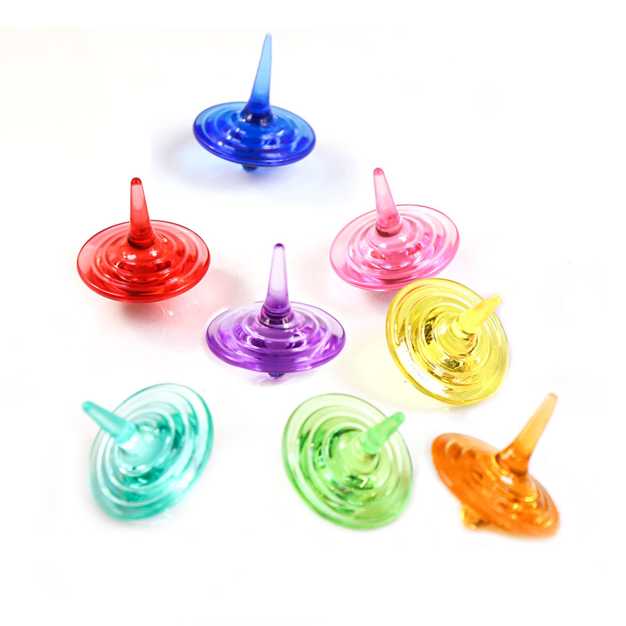 儿童七彩色宝石手转小陀螺幼儿园开学礼物学生活动奖励男孩小礼品