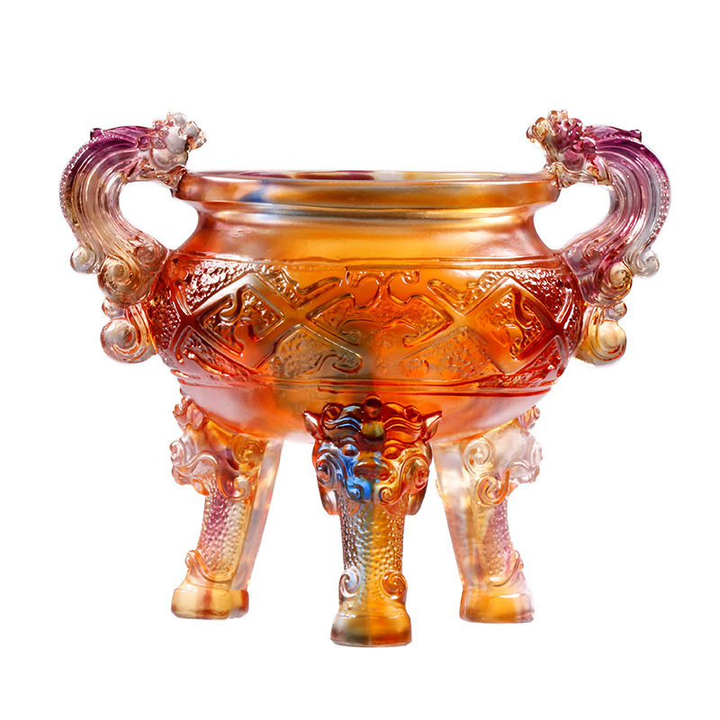 琉璃摆件招财宝鼎开业礼品一言九鼎办公室装饰品定制摆件