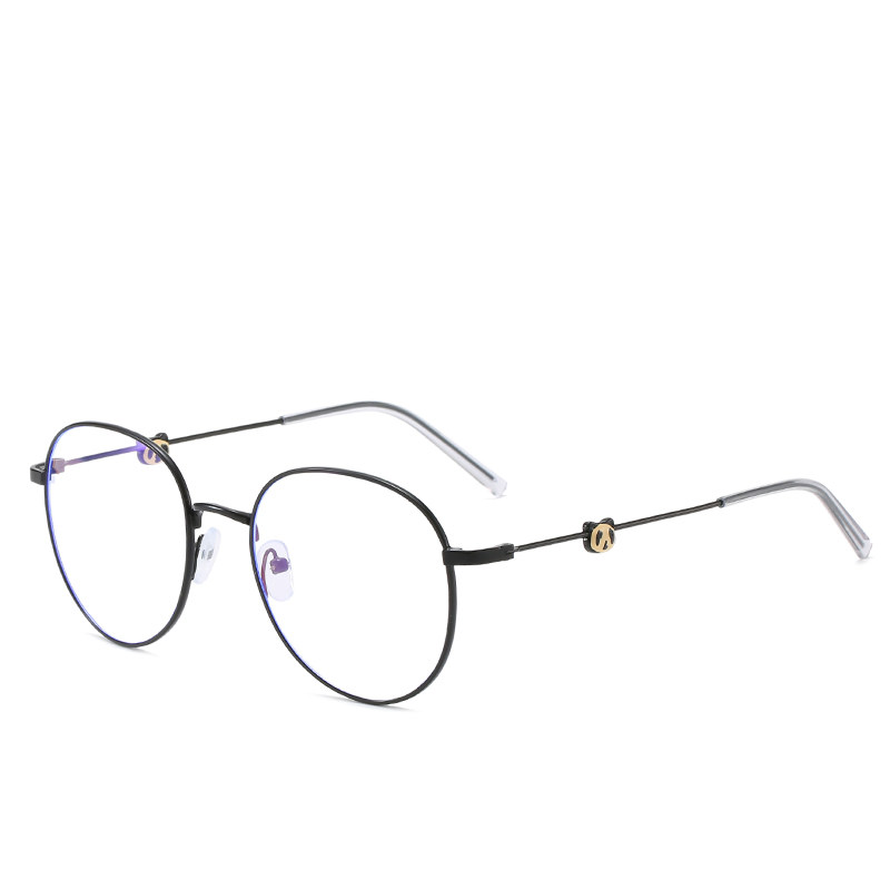 复古个性熊猫圆框眼镜架文艺平光镜可定制成品光学镜