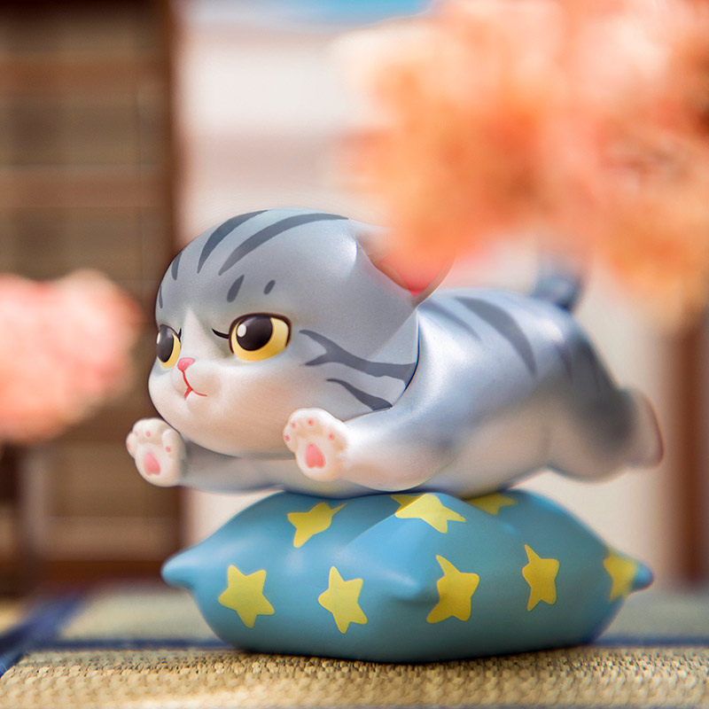 快乐宅猫盲盒少女一套可爱可爱猫猫咪公仔摆件潮玩盲盒