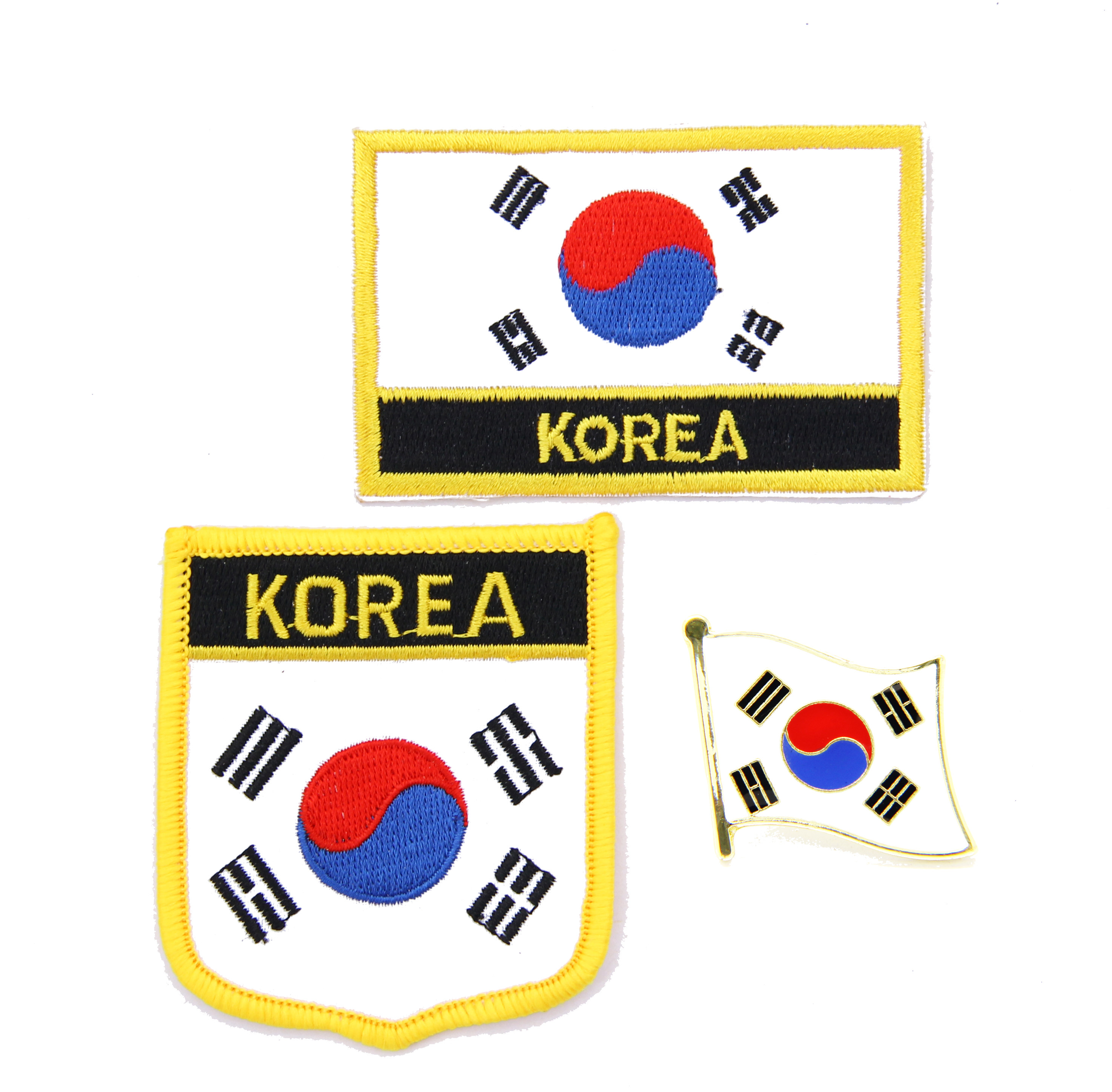 koreaflagpinpatch韩国国旗布贴背胶刺绣臂章布贴