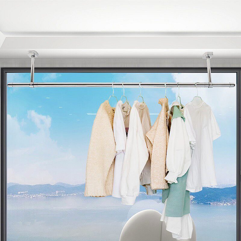 沛晴不锈钢晾衣阳台固定式晾衣架单杆凉挂洗晒吊顶晾衣杆