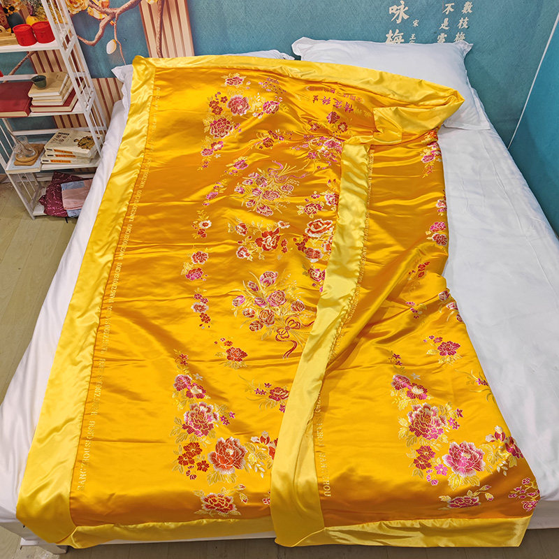 绸缎双面老式被子古风丝绸棉被面包棉花手工被子