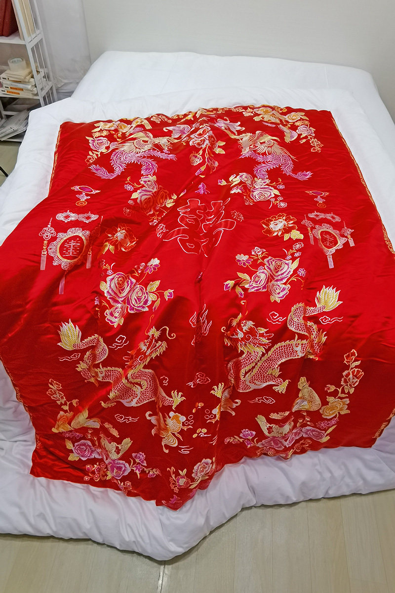 老式包边被子结婚手工棉被传统龙凤复古婚庆棉花被