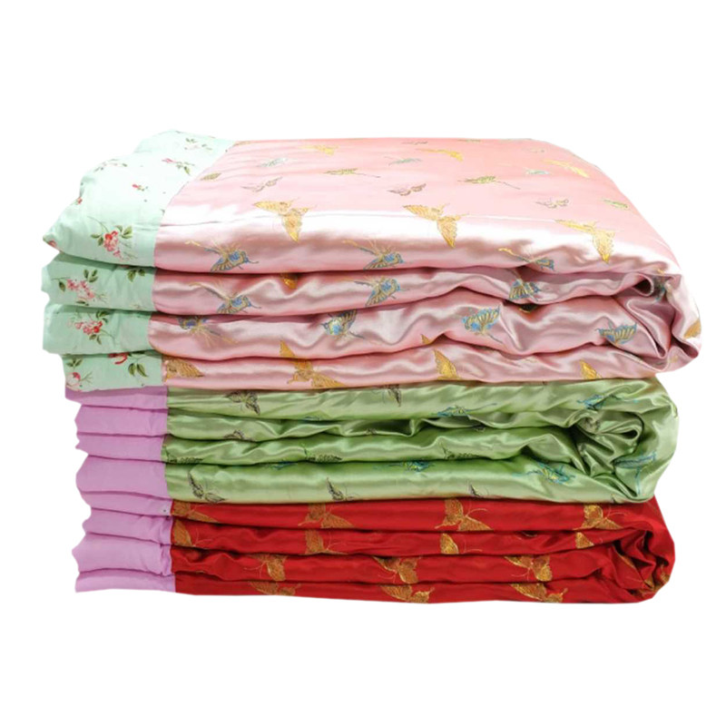 定做老式绸缎被子丝绸织锦缎软缎段子手工包边面被子