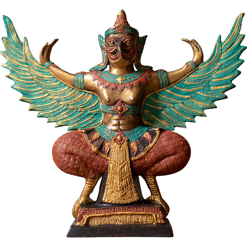 【摆件】泰国纯铜工艺品迦楼罗佛像摆件客厅禅意手工雕刻艺术