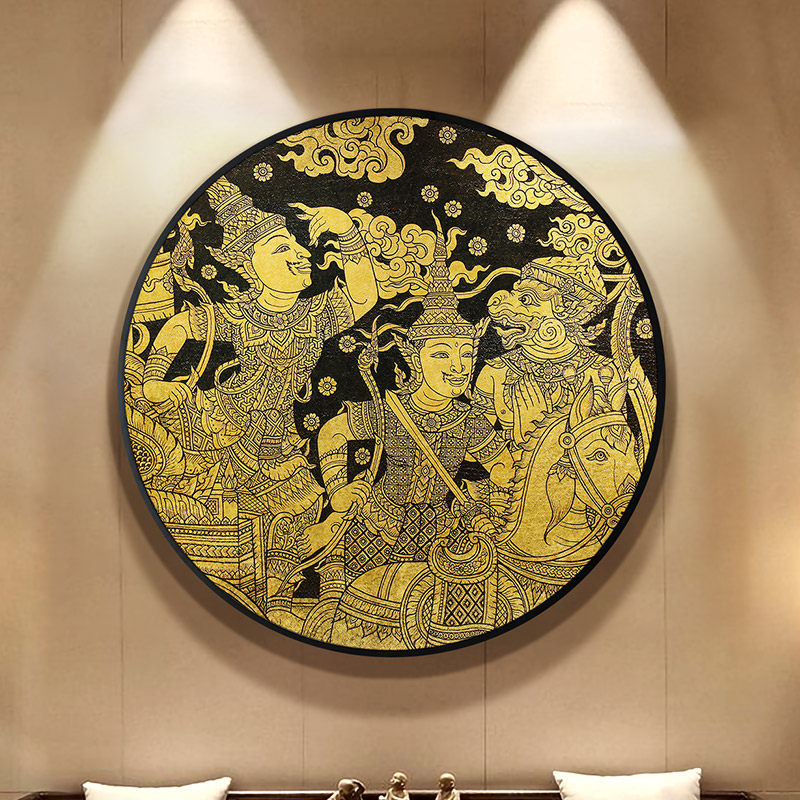 异丽东南亚风格装饰画泰国风情油画客厅玄关泰式现代装饰画