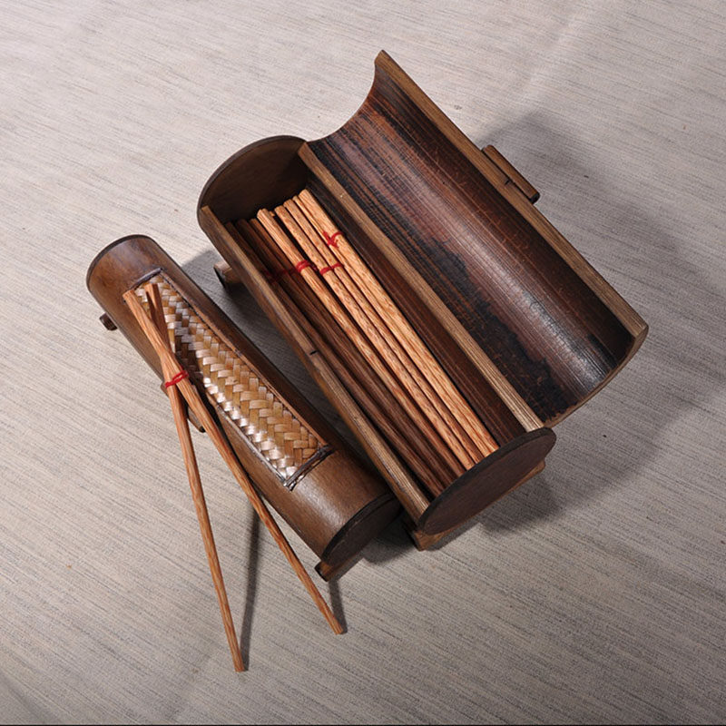 泰国进口木质竹编筷子盒 家用创意复古个性筷盒收纳摆件