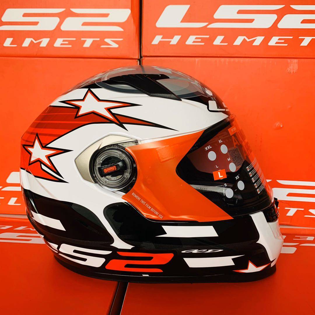 ls2摩托车头盔全盔赛车头盔男女全覆式机车跑盔四季安全帽ff358