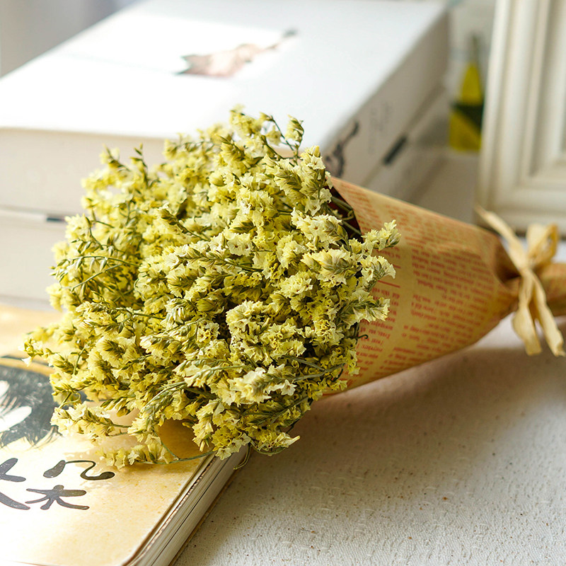 手工复古报纸满天星干花拍摄道具家居装饰手捧花束牛皮纸花束